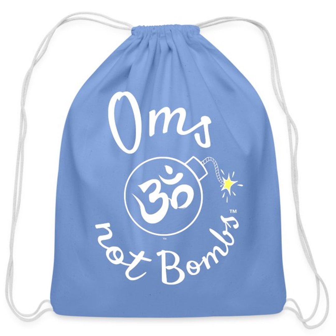 Oms Not Bombs™ Bomb Logo (White) Cotton Drawstring Bag (USA Store)