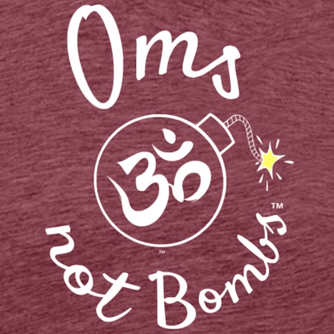 Oms Not Bombs™ Om & Bomb Logo (White)