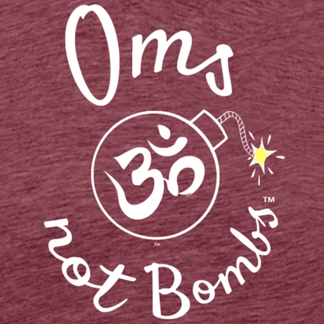 Oms Not Bombs™ Om & Bomb Logo (White)
