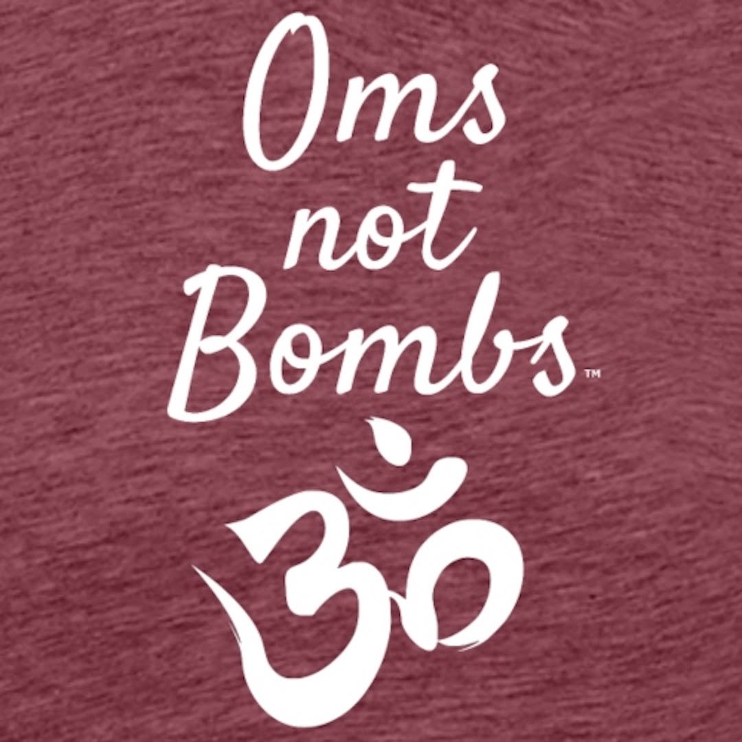 Oms Not Bombs™ Om & Text Logo (White)