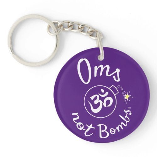 Oms Not Bombs™ Bomb Logo (White) Keychain